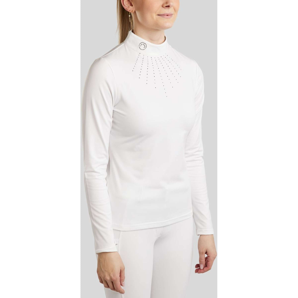 Montar T-shirt de Concours MoEmilia Longues Manches Blanc