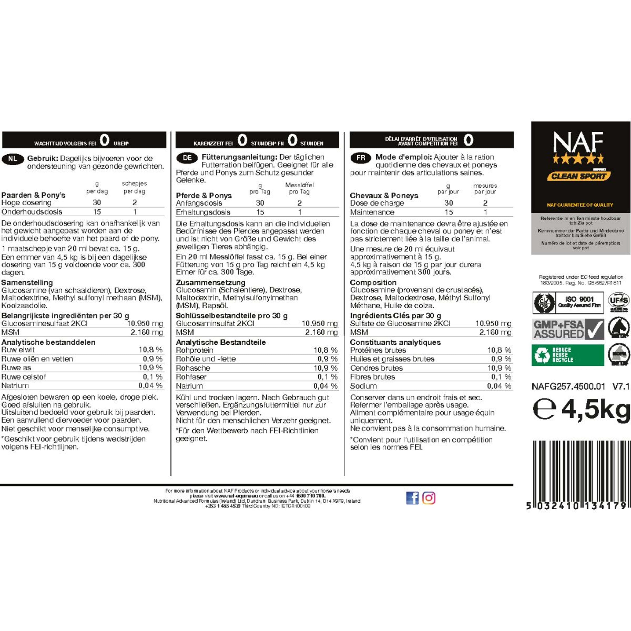 NAF Glucosamine 10000 Plus avec MSM