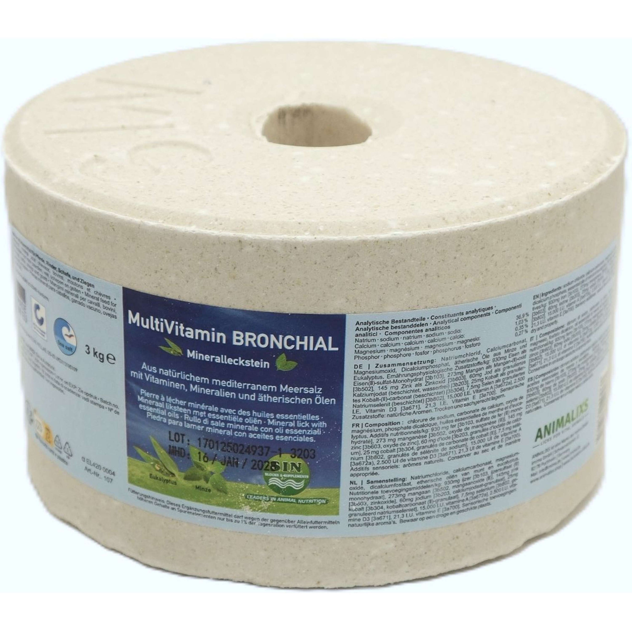 Animalixs Pierre à Lécher Multivitamine-Bronchial Blanc Animalixs Pierre à Lécher Multivitamine-Bronchial Blanc