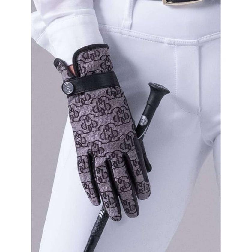 PS of Sweden Gants d'Équitation Monogram Leather Noir PS of Sweden Gants d'Équitation Monogram Leather Noir