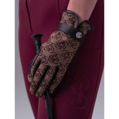 PS of Sweden Gants d'Équitation Monogram Leather Marron