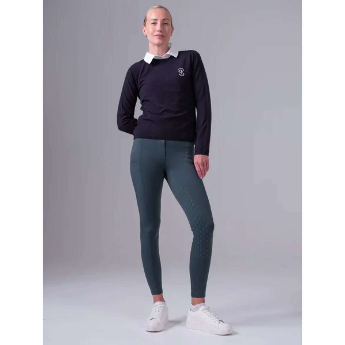 PS of Sweden Legging d'Équitation Katja Full Grip Midnight Green