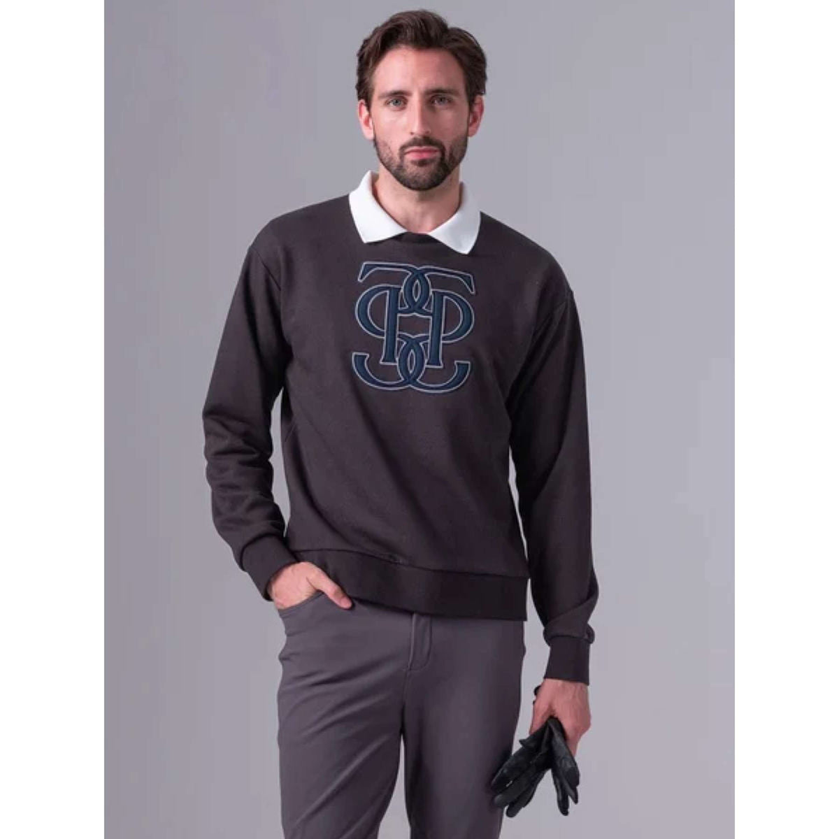 PS of Sweden Sweatshirt Carl Monogram Hommes Gris foncé