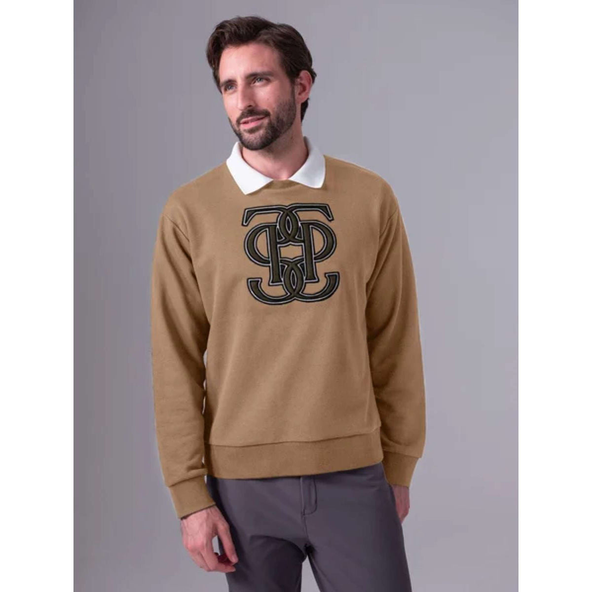 PS of Sweden Sweatshirt Carl Monogram Hommes Chameau