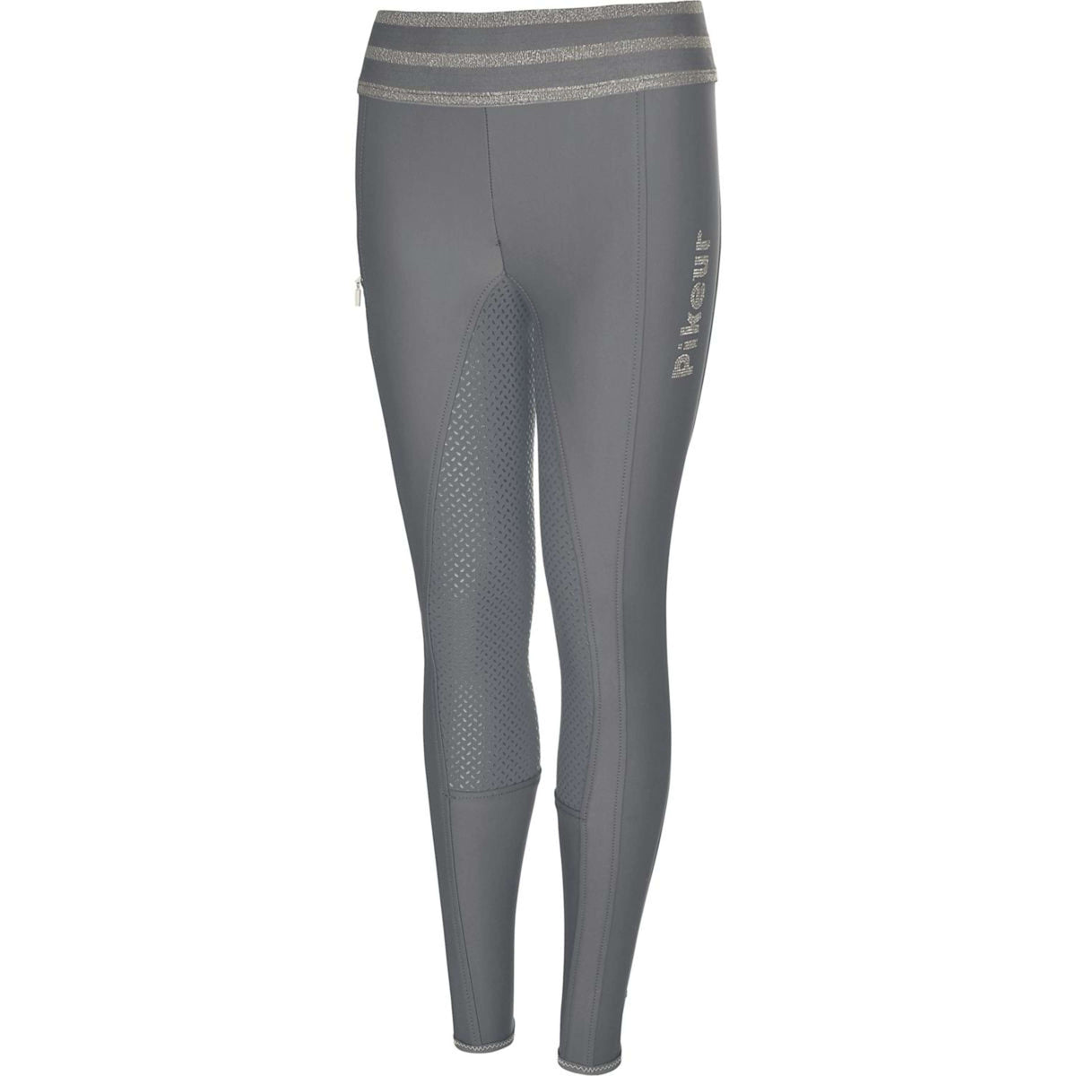 Pikeur Legging d'Équitation Ida Athleisure Full Grip Enfants Gris/Argent