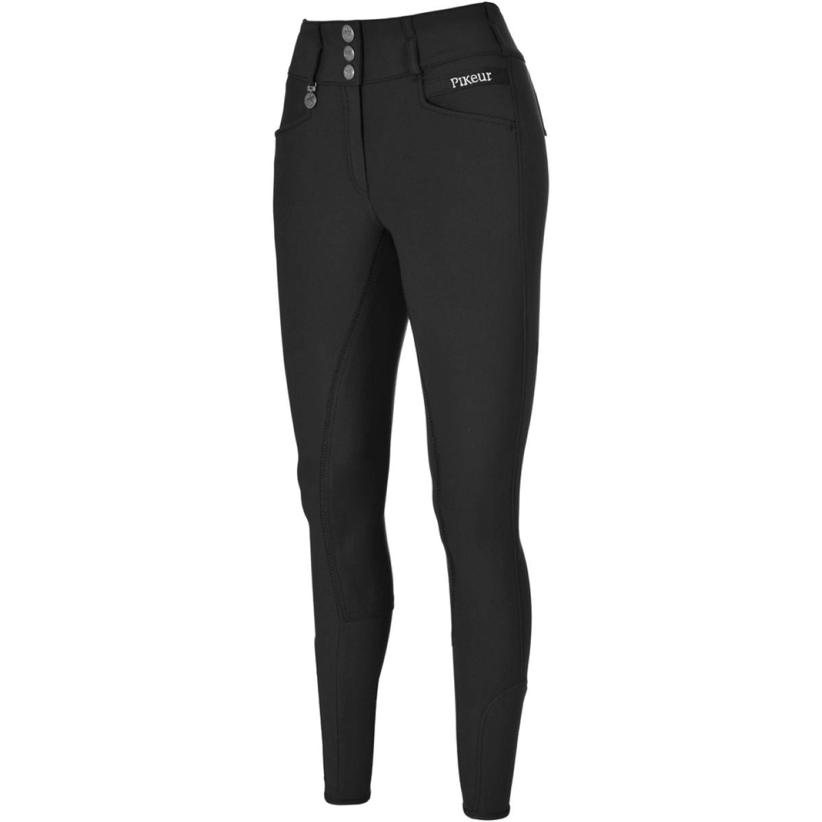 Pikeur Pantalon d'Équitation Candela Corkshell New Cuir Fond de Peau Noir