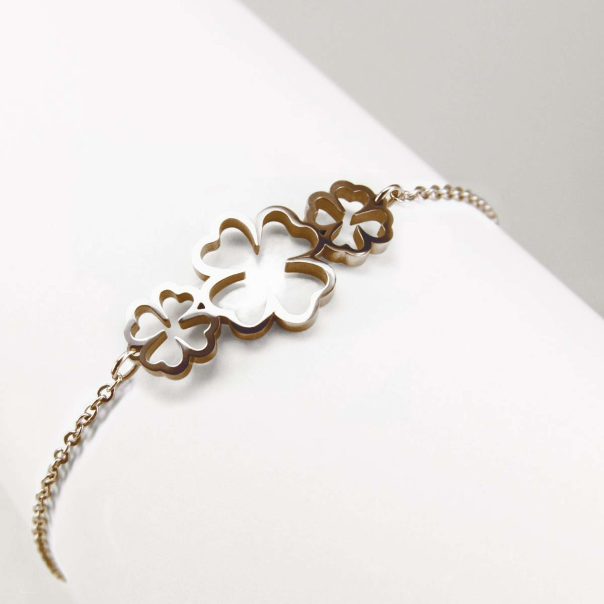 Ponytail&Co Bracelet Trèfles Or Rose