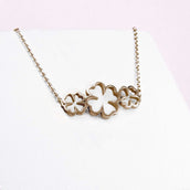 Ponytail&Co Necklace with Clovers Or Rose