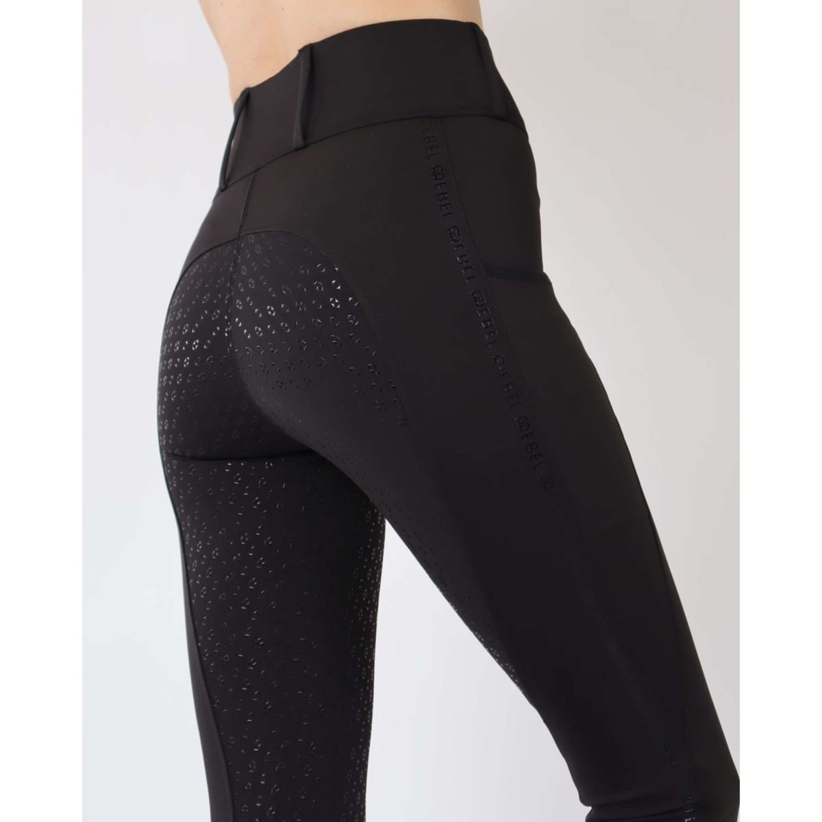 Rebel Pull On Legging d'Équitation Tone in Tone Adhérence totale Noir