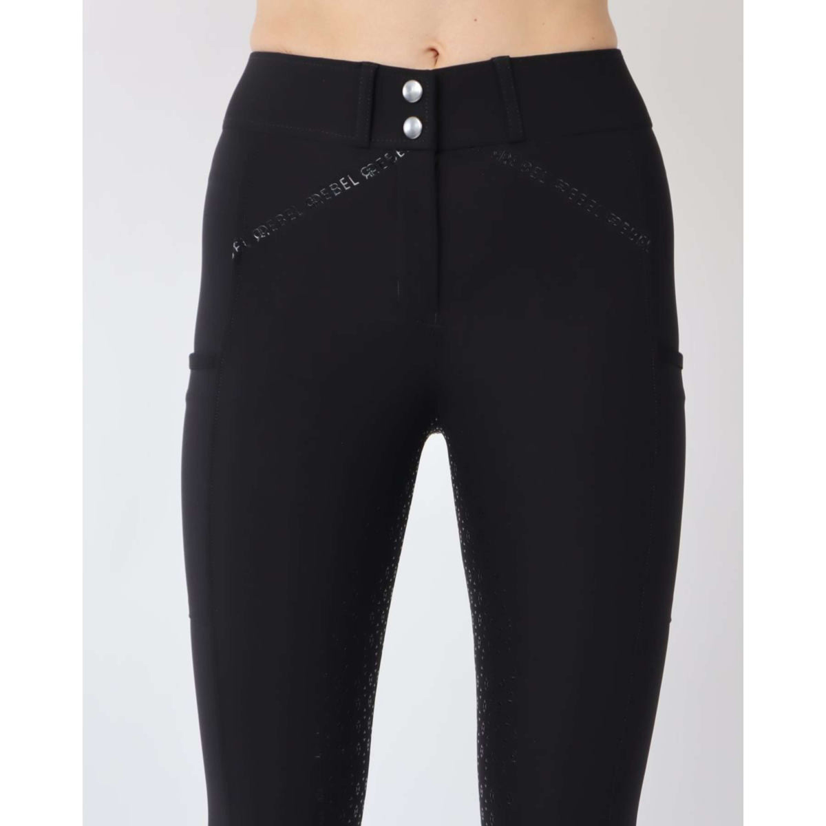 Rebel Pantalon d'Équitation Highwaist Adhérence totale Noir