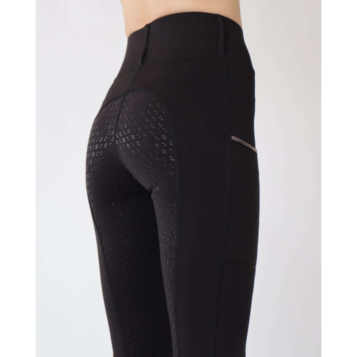 Rebel Pull On Legging d'Équitation Crystal Adhérence totale Noir