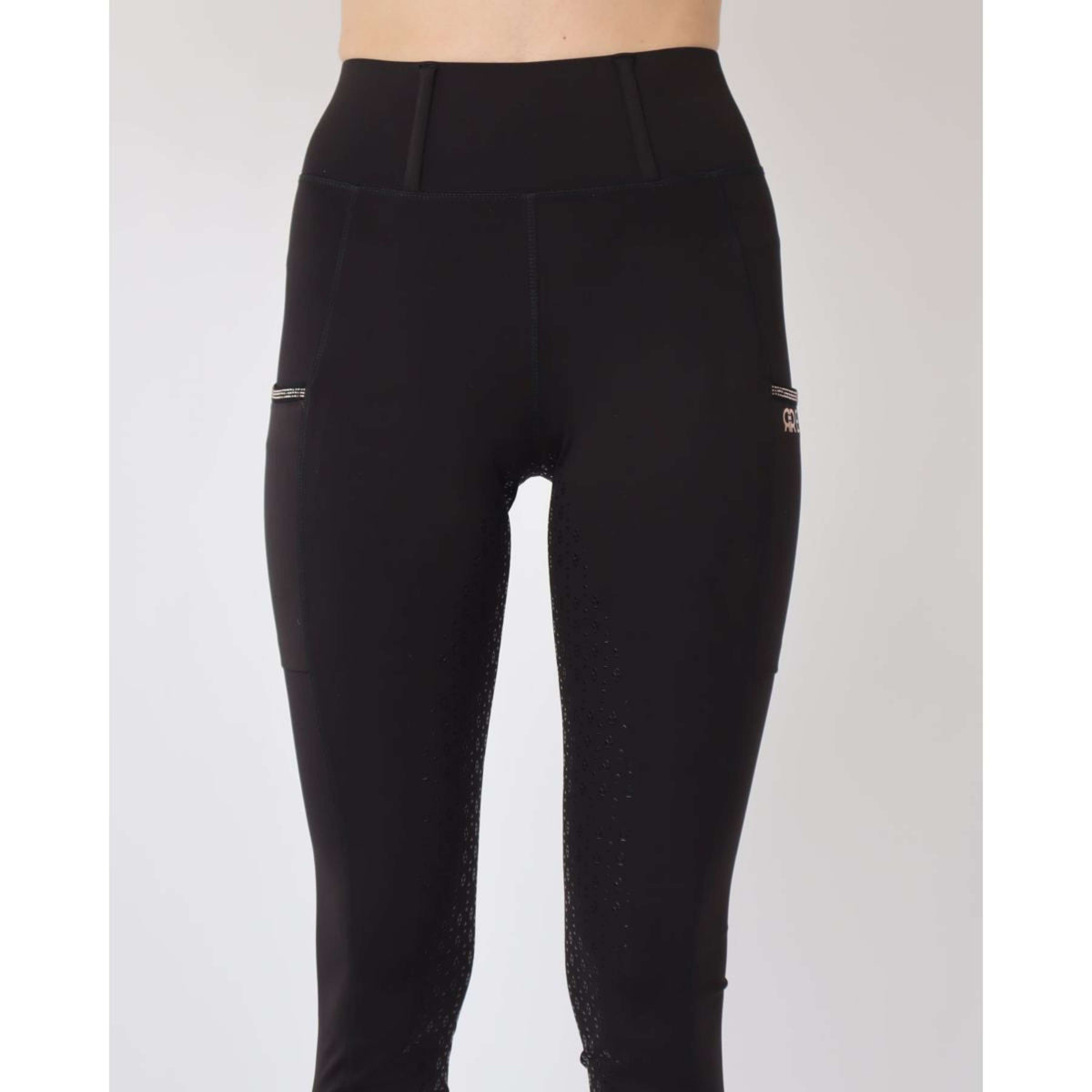 Rebel Pull On Legging d'Équitation Crystal Adhérence totale Noir