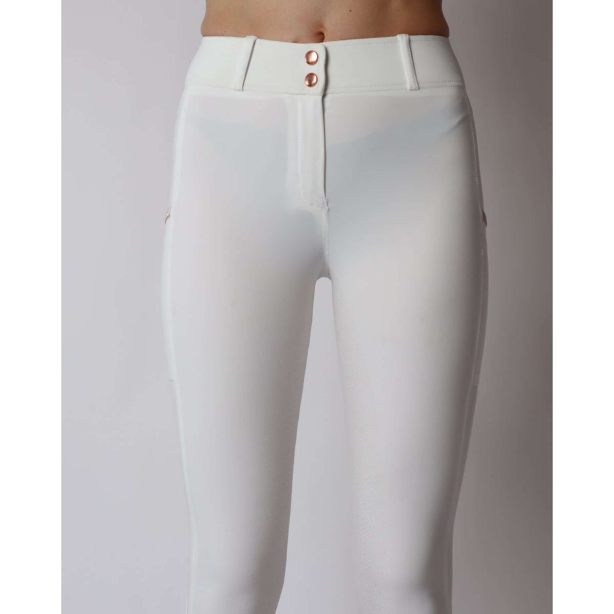 Rebel Pantalon d'Équitation Tone in Tone Adhérence totale Blanc