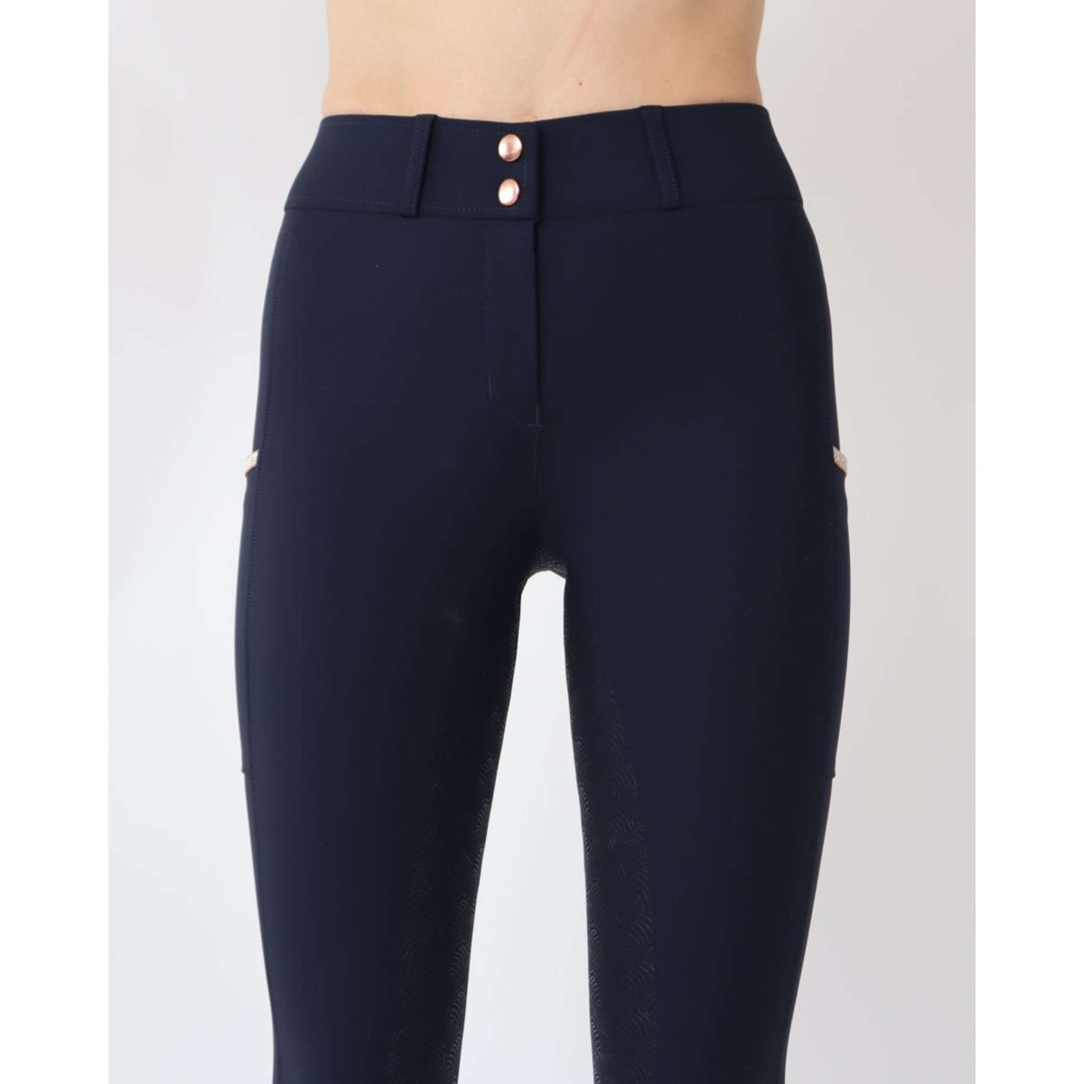 Rebel Pantalon d'Équitation Tone in Tone Adhérence totale Marin