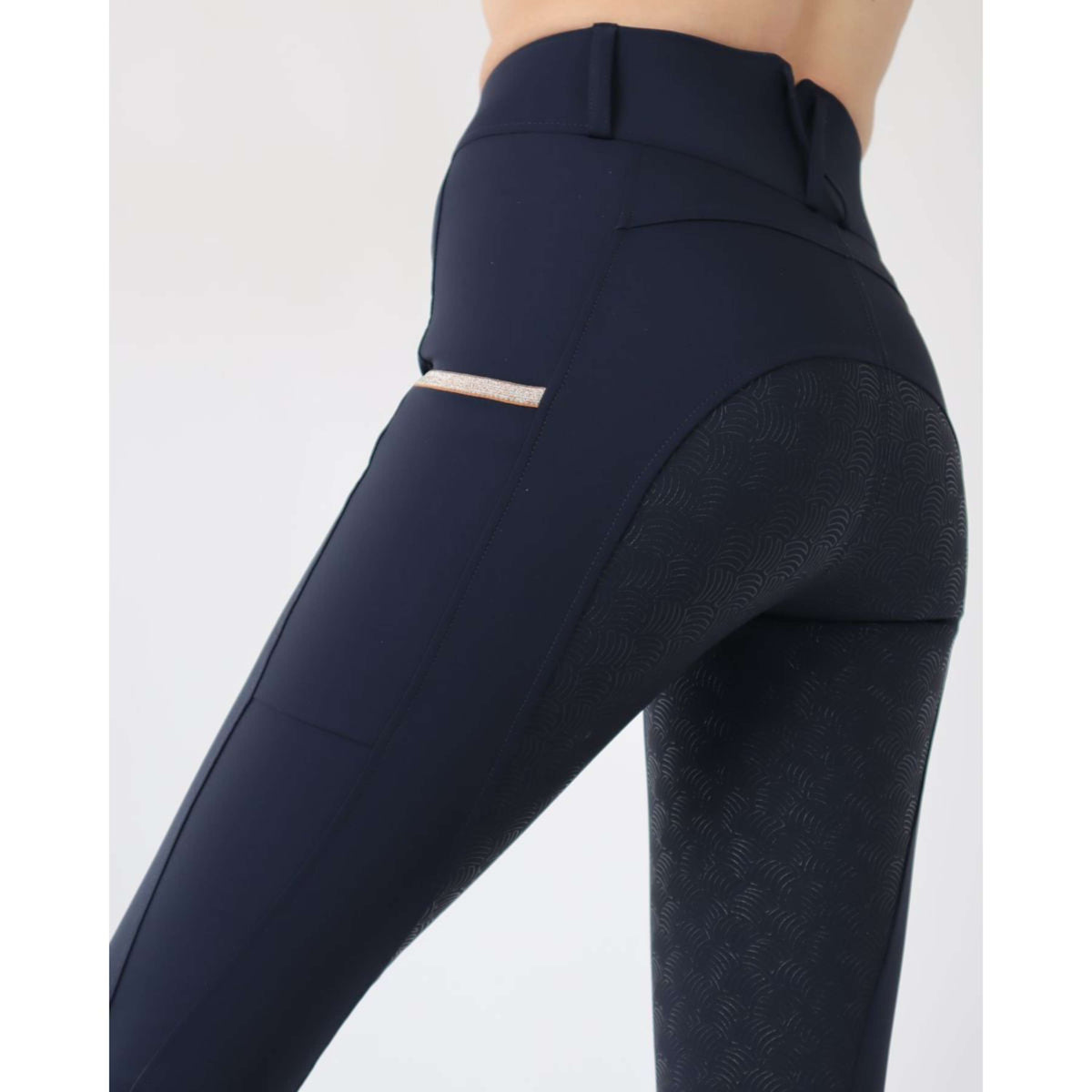 Rebel Pantalon d'Équitation Tone in Tone Adhérence totale Marin