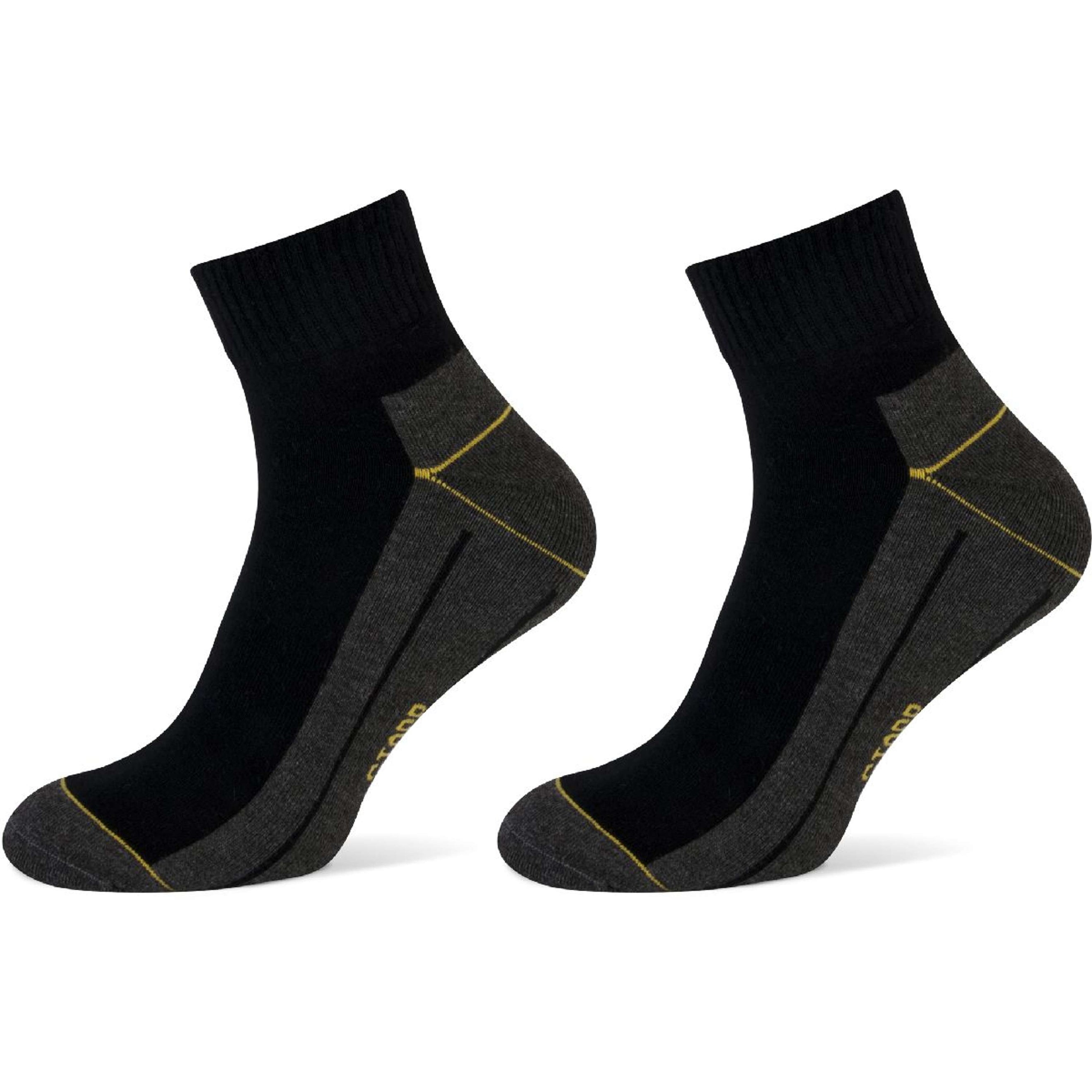 Stapp Yellow Chaussettes Quarter 2-Pack Noir