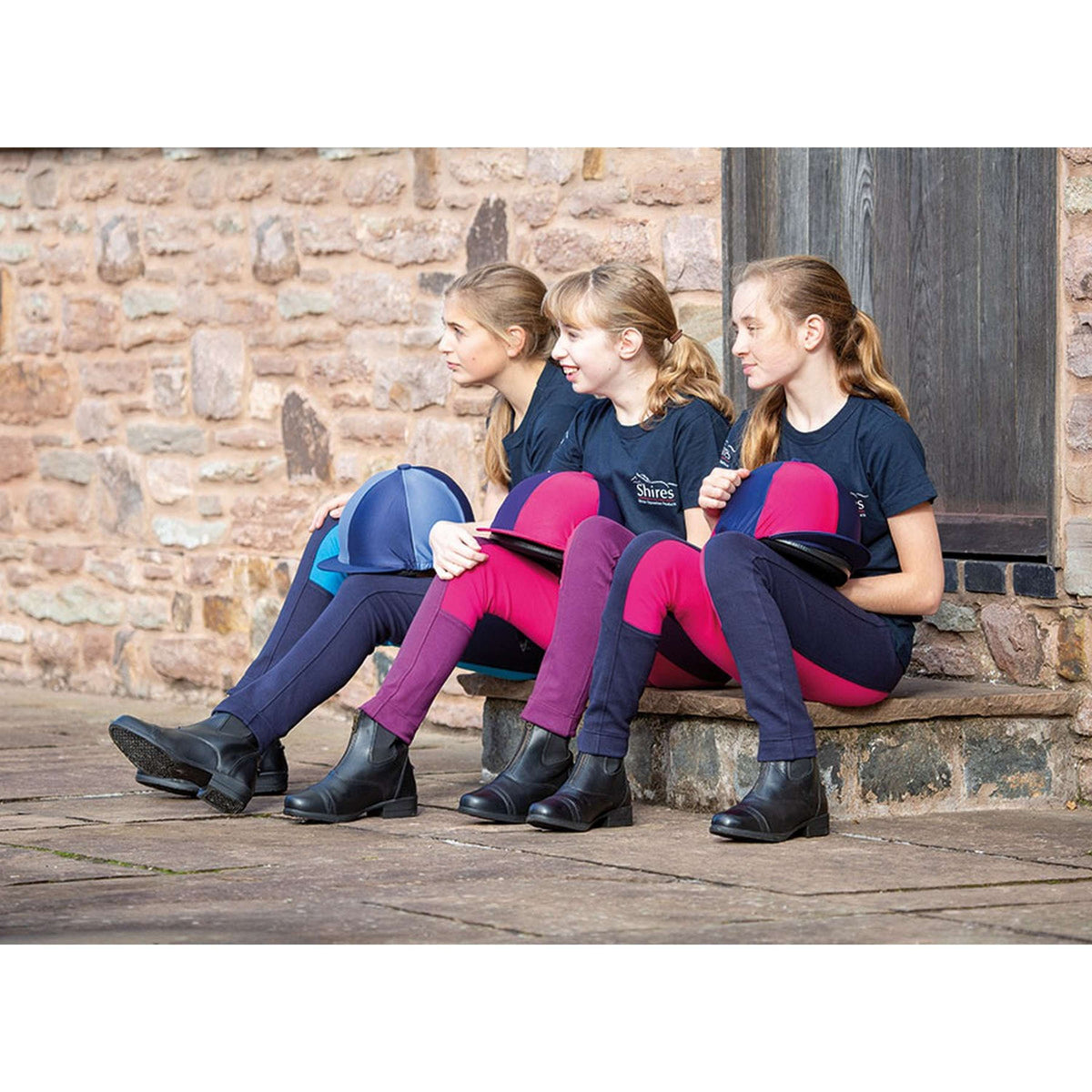 Wessex by Shires Pantalon d'équitation Jodhpur Two Tone Filles Navy/Turquoise