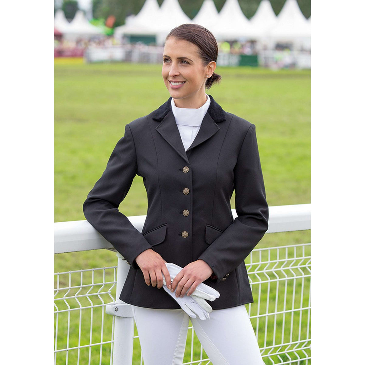 Shires Petite Veste de Concours Aston Femme Noir