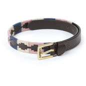 Aubrion by Shires Ceinture Skinny Polo Navy/Rose/Naturel