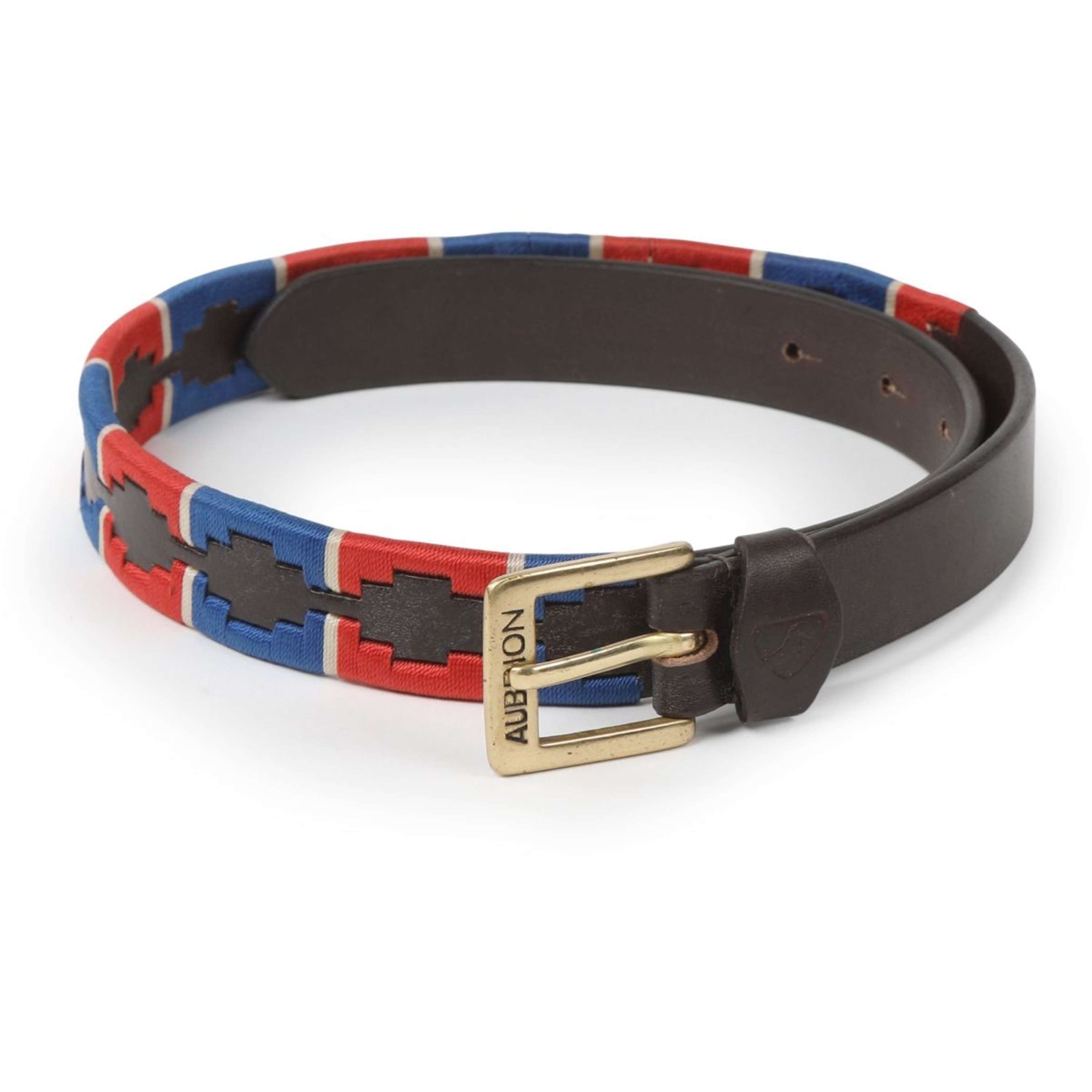 Aubrion by Shires Ceinture Skinny Polo Marine/Rouge
