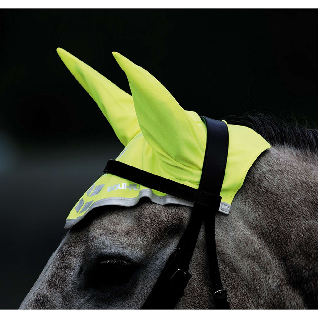Equi-Flector by Shires Bonnet Anti-Mouches Réfléchissant Fluor Jaune