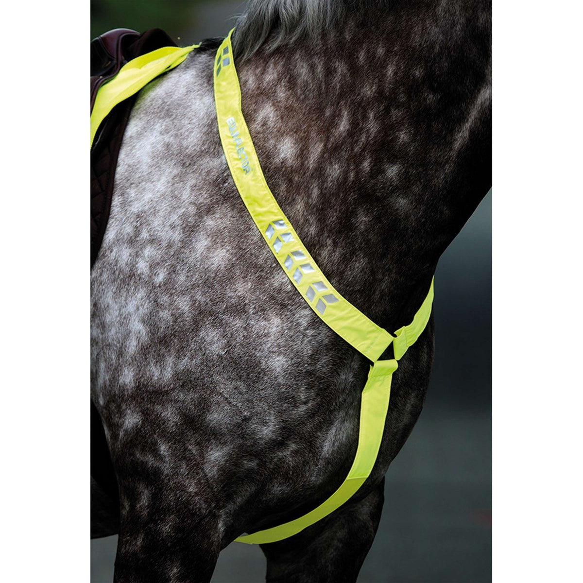 Equi-Flector Pièce de Poitrail Réfléchissant Fluor Jaune