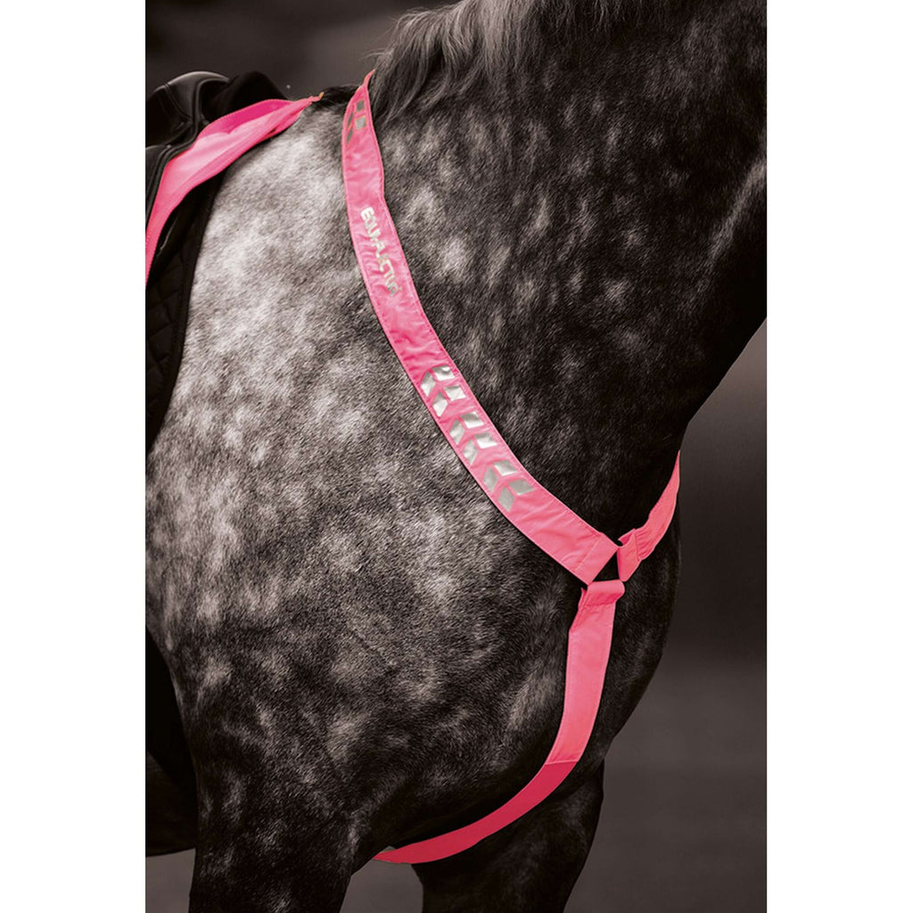 Equi-Flector by Shires Pièce de Poitrail Réfléchissant Fluor Rose