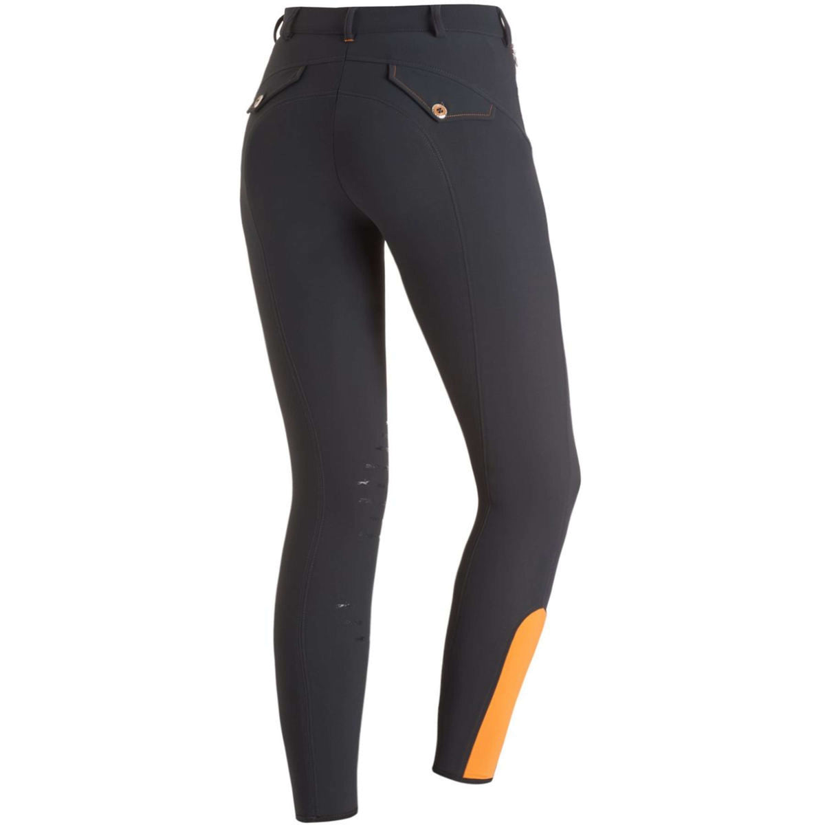 Schockemöhle Pantalon d'Équitation Eleonore Prise de Genou Gris/Orange