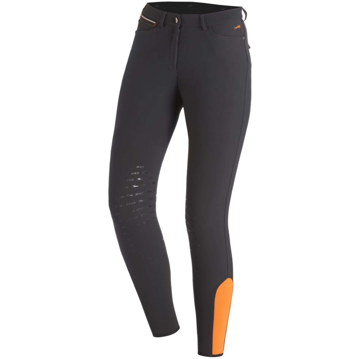 Schockemöhle Pantalon d'Équitation Eleonore Prise de Genou Gris/Orange