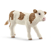 Schleich Statuette Farm World Veau Simmental Français Marron/Blanc