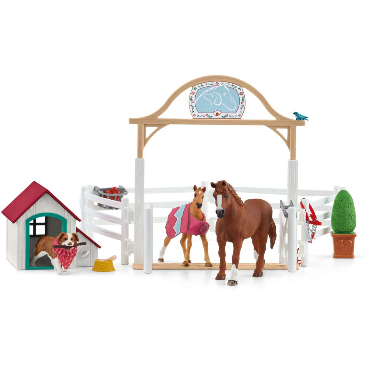 Schleich Playset Horse Club Horse Club Chevaux Invités De Hannah Ave Blanc/Marron