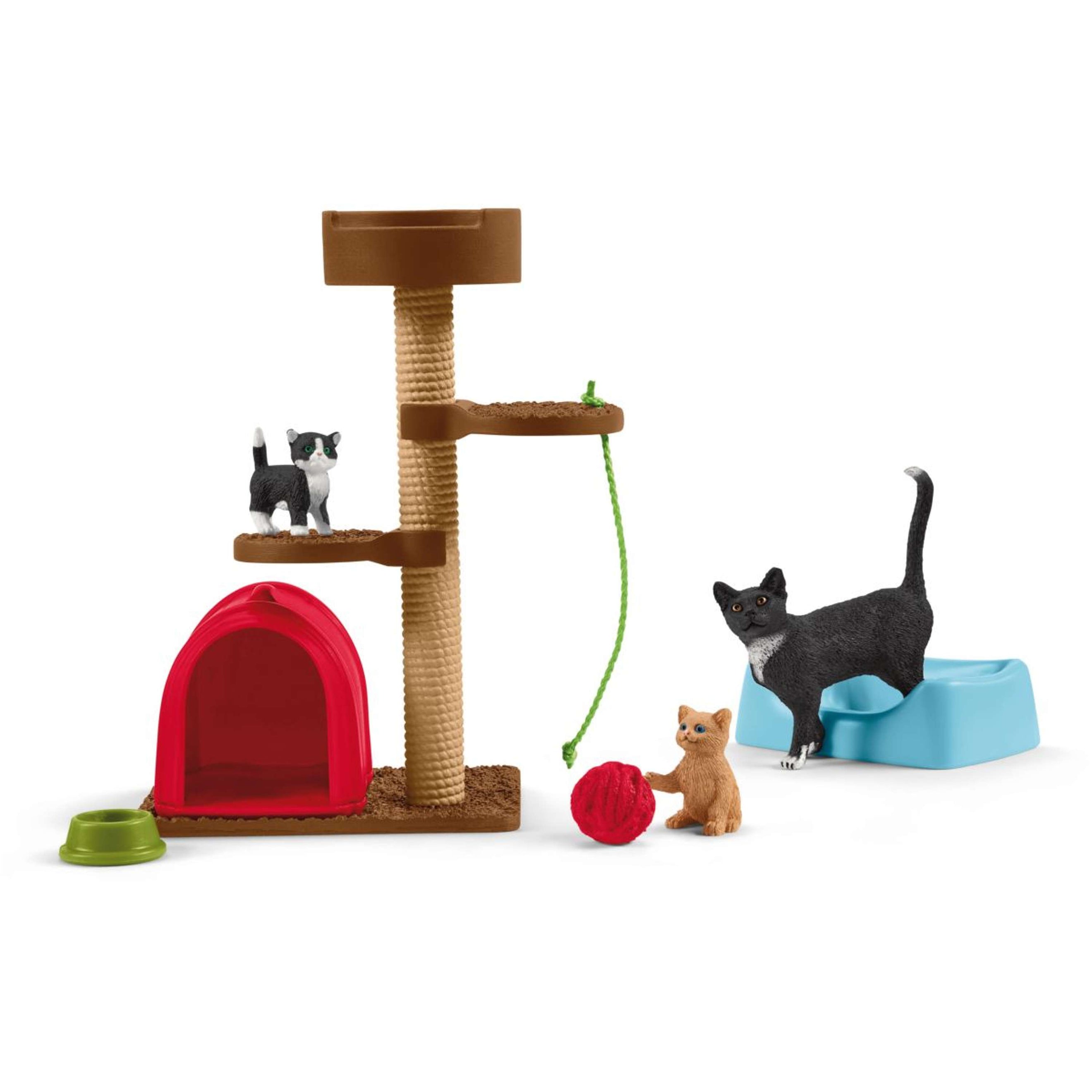 Schleich Playset Farm World Aire De Jeu Pour Chats Adorables rouge/Marron/blanc