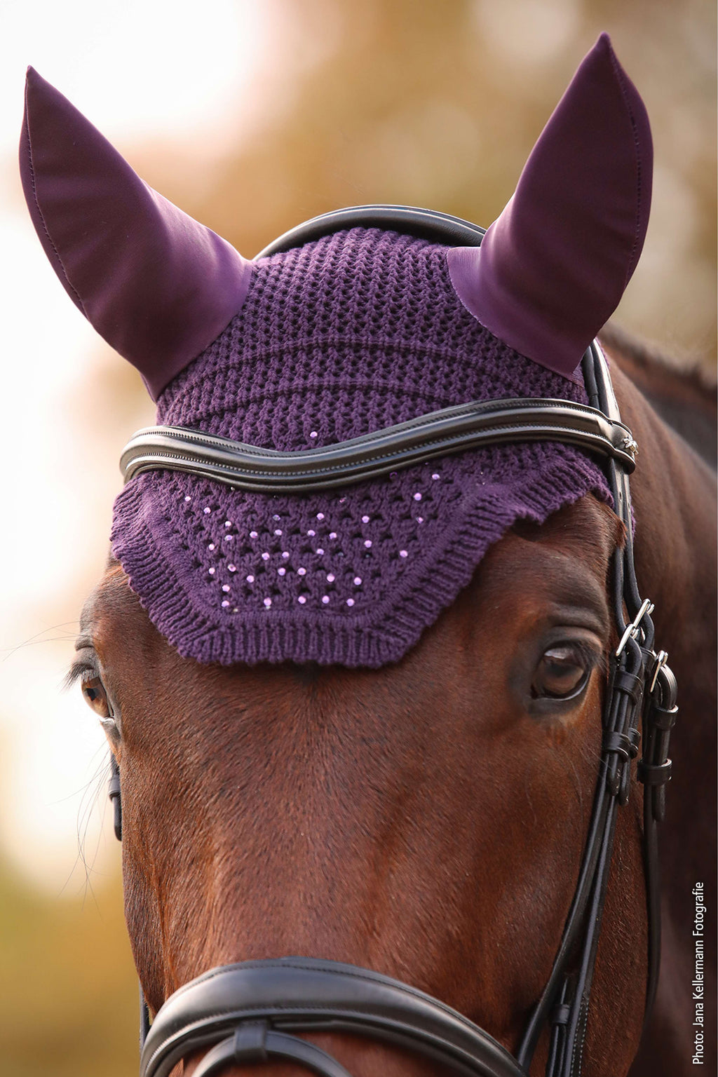 Schockemöhle Bonnet Anti-Mouches Elegant Spark Violet Foncé