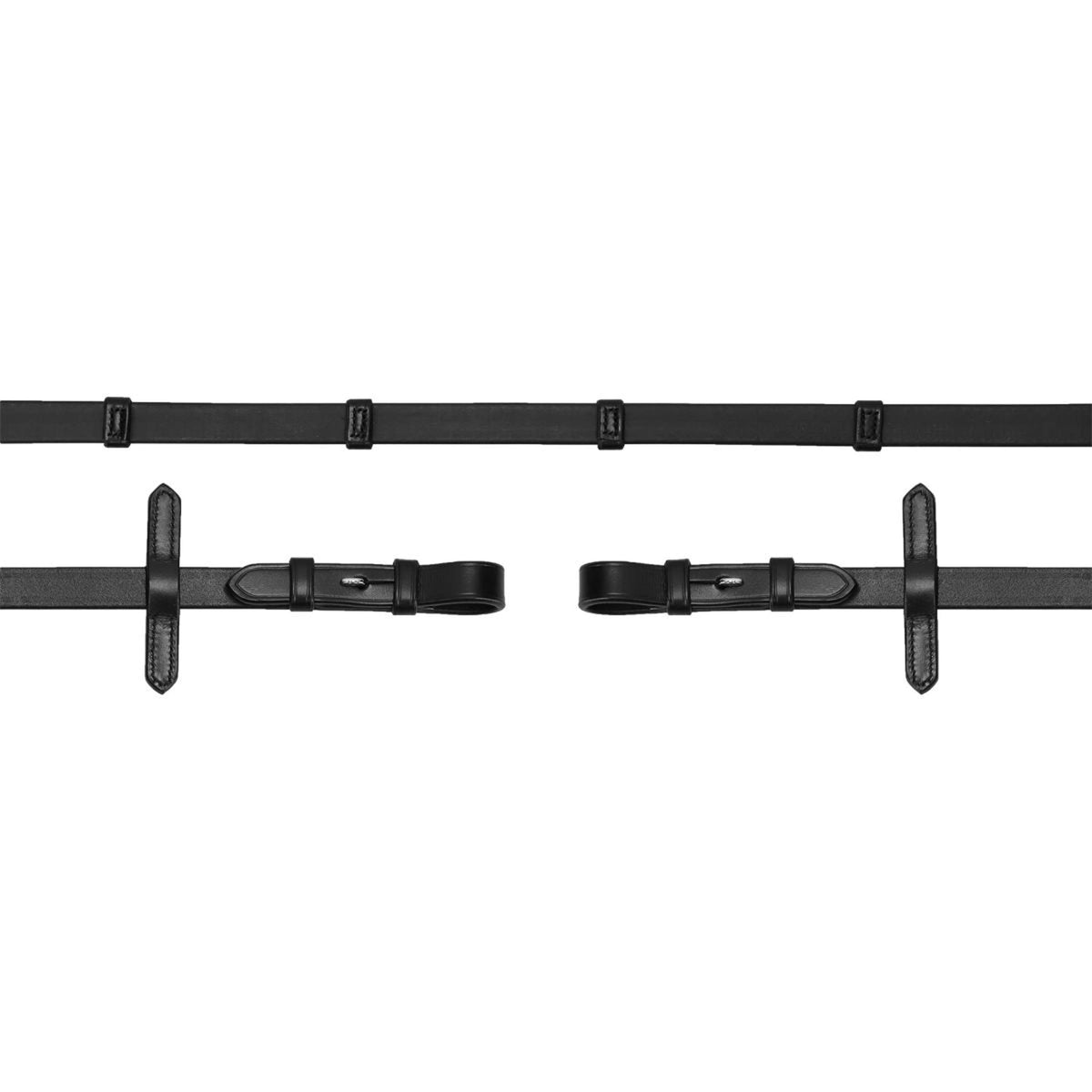 Schockemöhle Rênes Soft Rubber Stops Noir/Argent