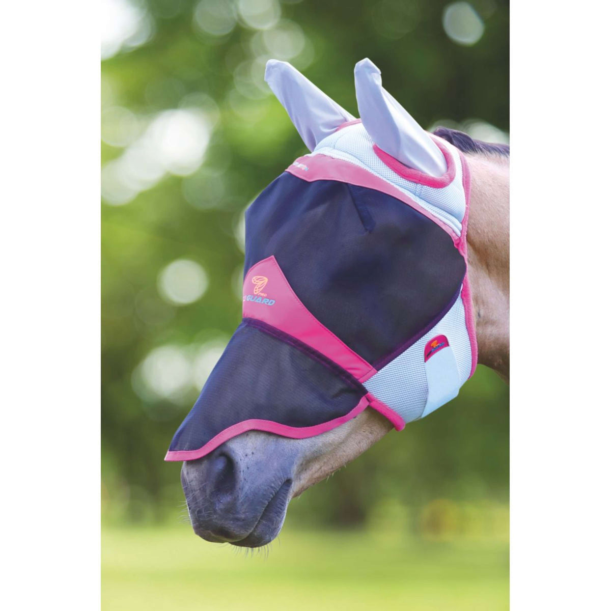 Shires Masque Anti-Mouches Air Motion avec Oreilles et Nez Rose