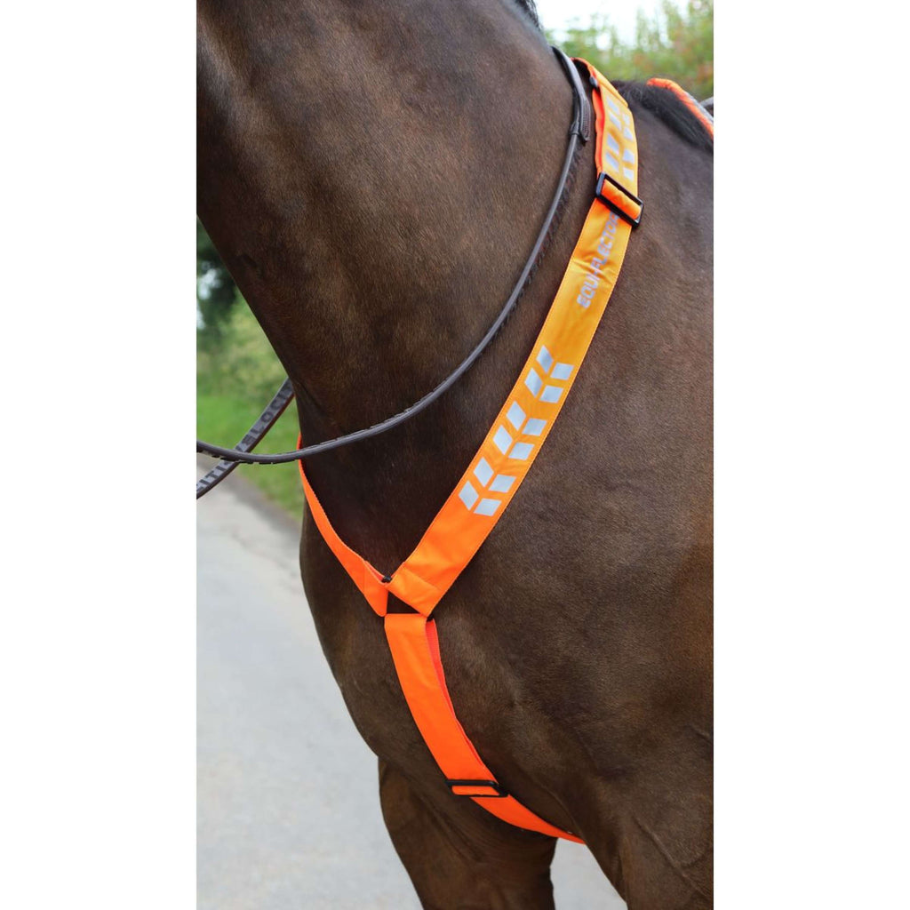 Equi-Flector by Shires Pièce de Poitrail Réfléchissant Orange