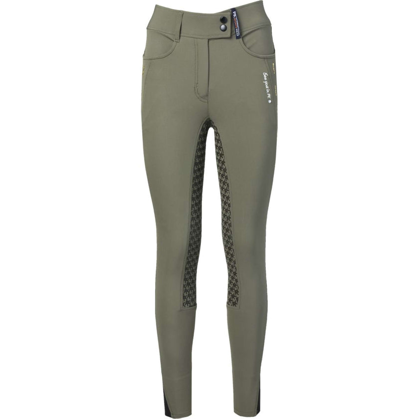 PK International Pantalon d'Équitation Toulouse Full Grip Rifle Green