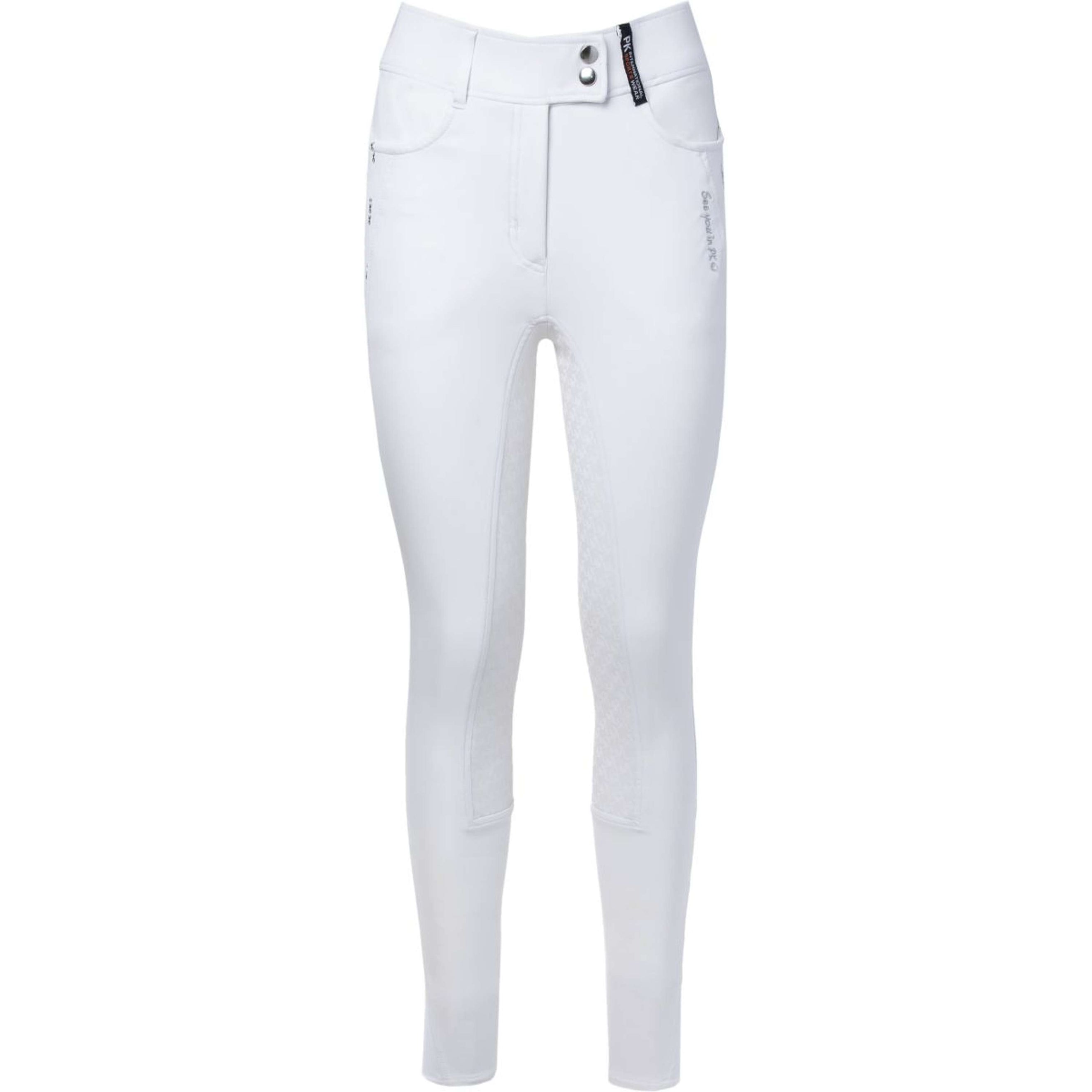 PK International Pantalon d'Équitation Toulouse Full Grip Blanc