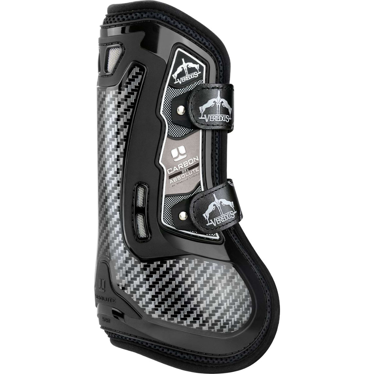 Veredus Protèges-Tendons Carbon Gel Absolute Velcro Straps Front Noir