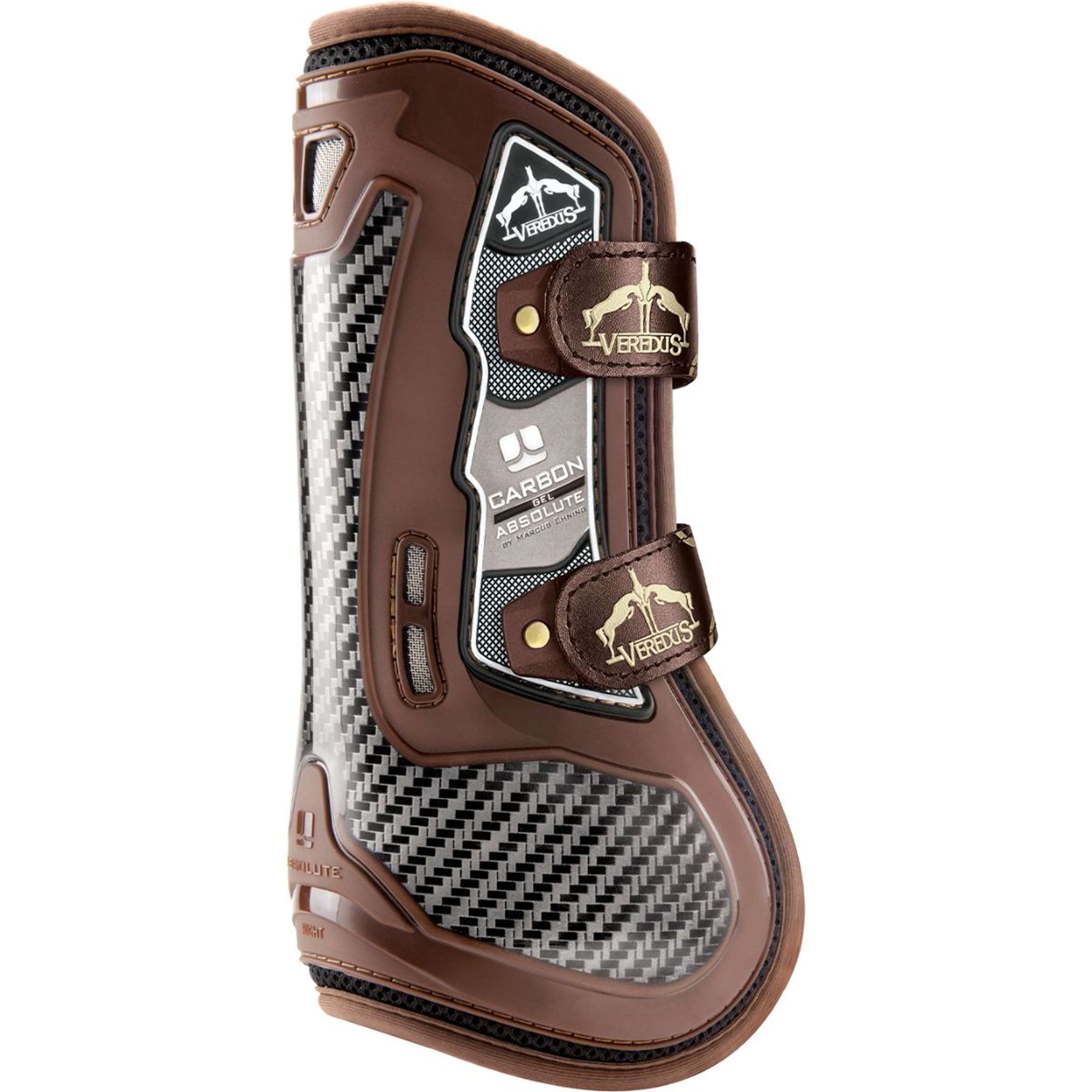 Veredus Protèges-Tendons Carbon Gel Absolute Velcro Straps Front Marron Veredus Protèges-Tendons Carbon Gel Absolute Velcro Straps Front Marron