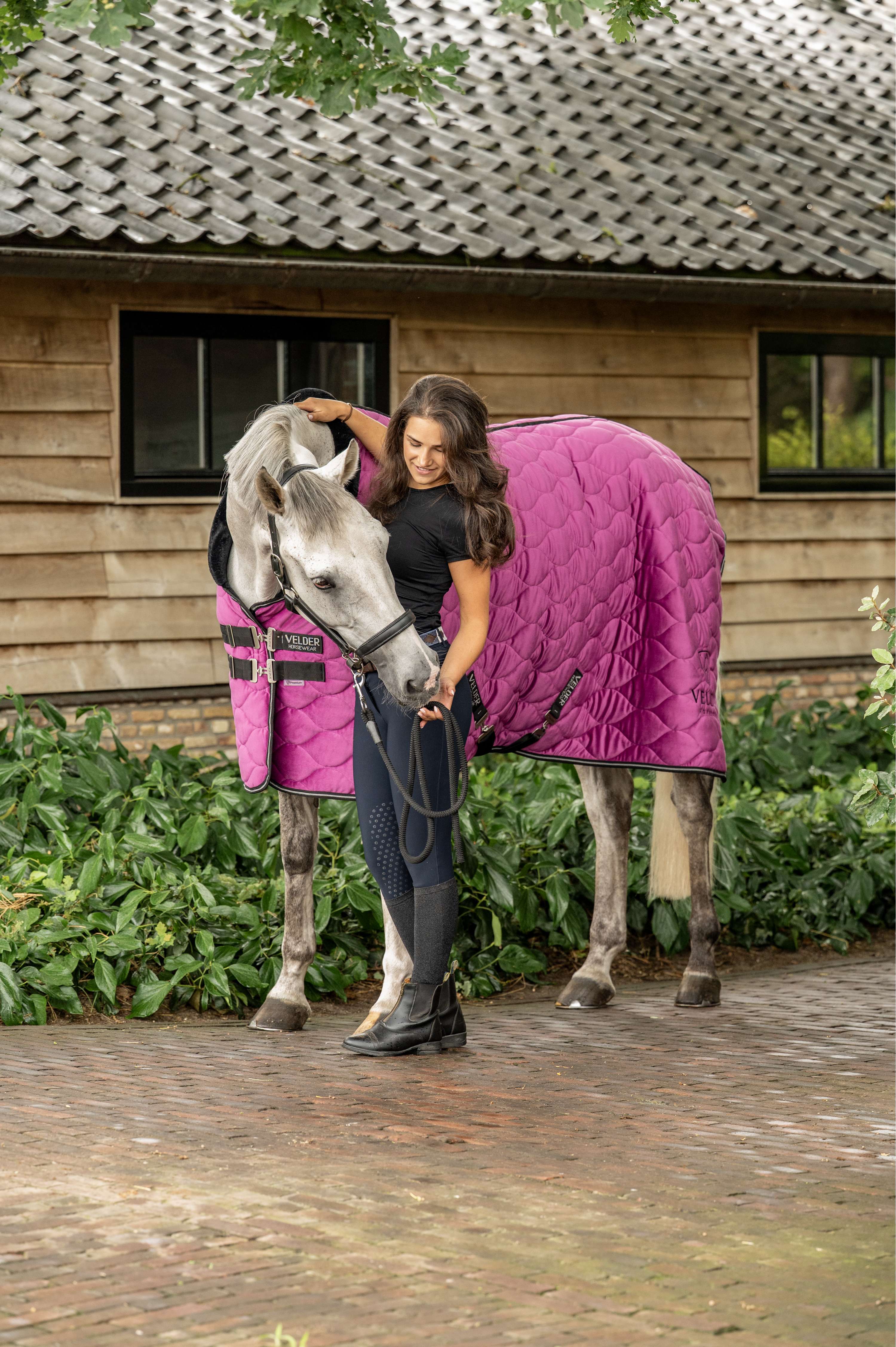 Velder Horsewear Premium Couverture de Concours Satin Glow Dutch Raspberry