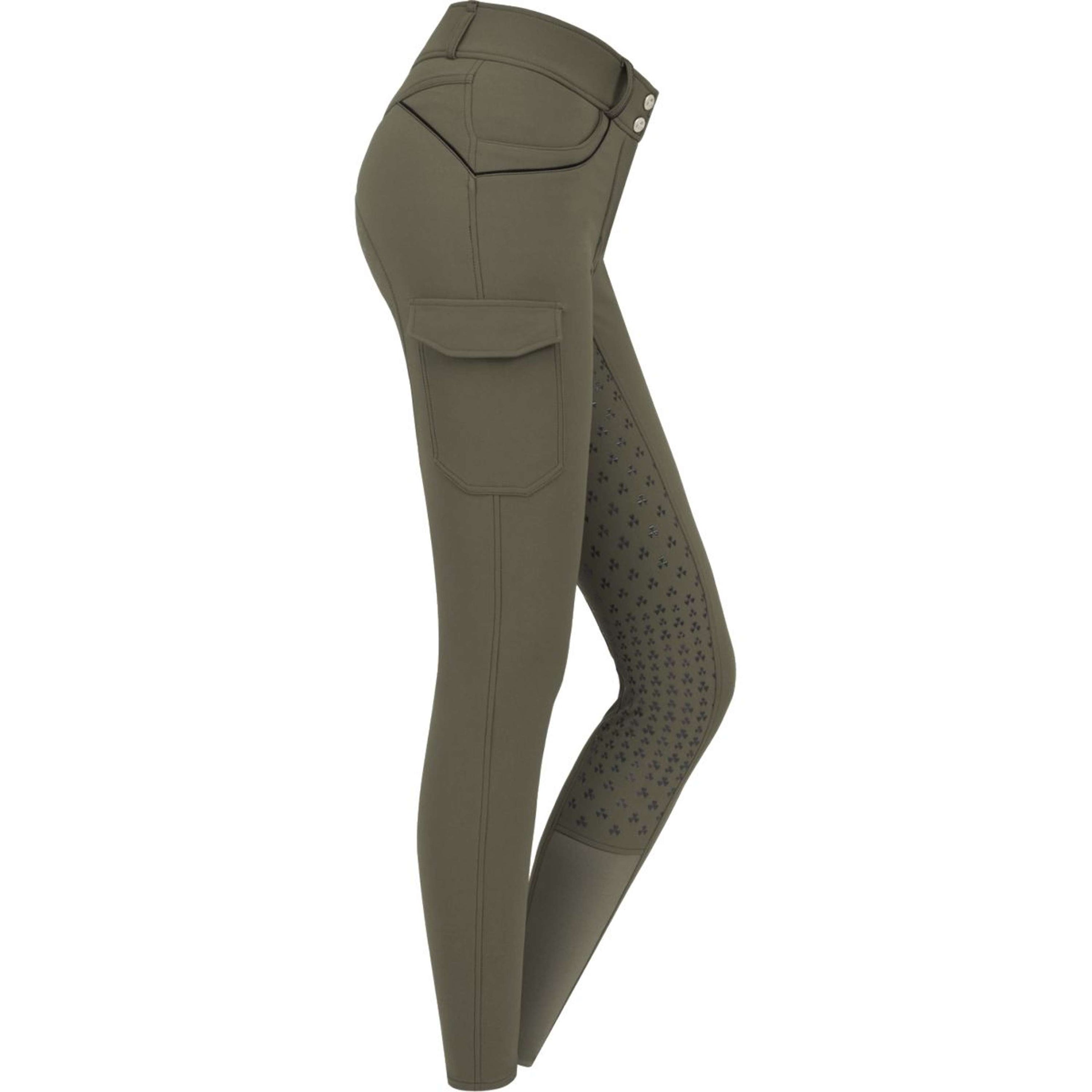 ELT Pantalon d'Équitation Gloria Cargo High Waist Kaki