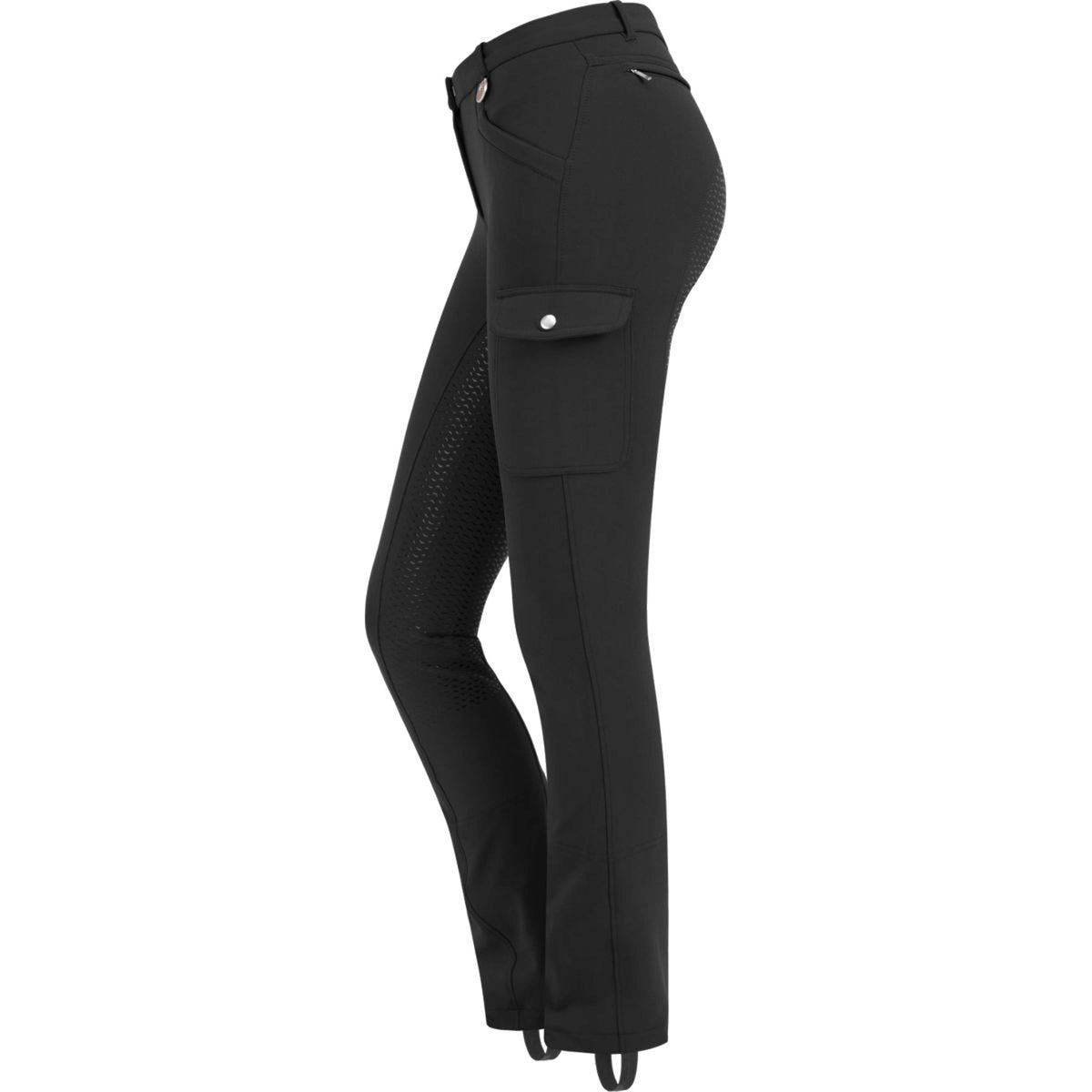 ELT Pantalon d'Équitation Jodhpur Micro Cargo Silicone Noir