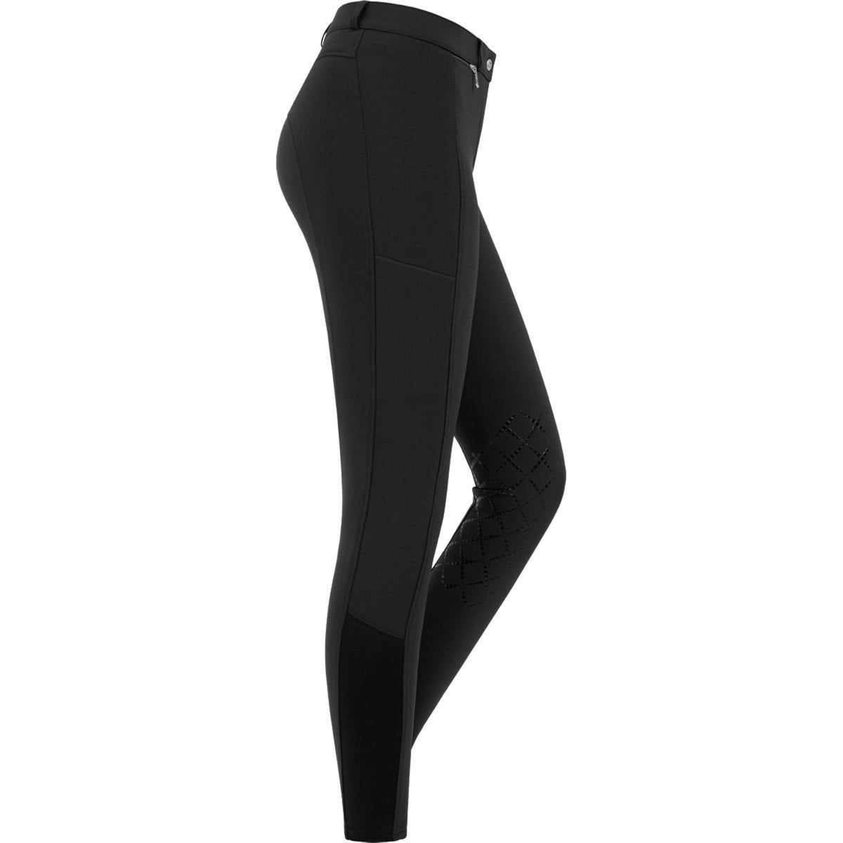 ELT Pantalon d'Équitation Micro Silicone Genouillères Noir