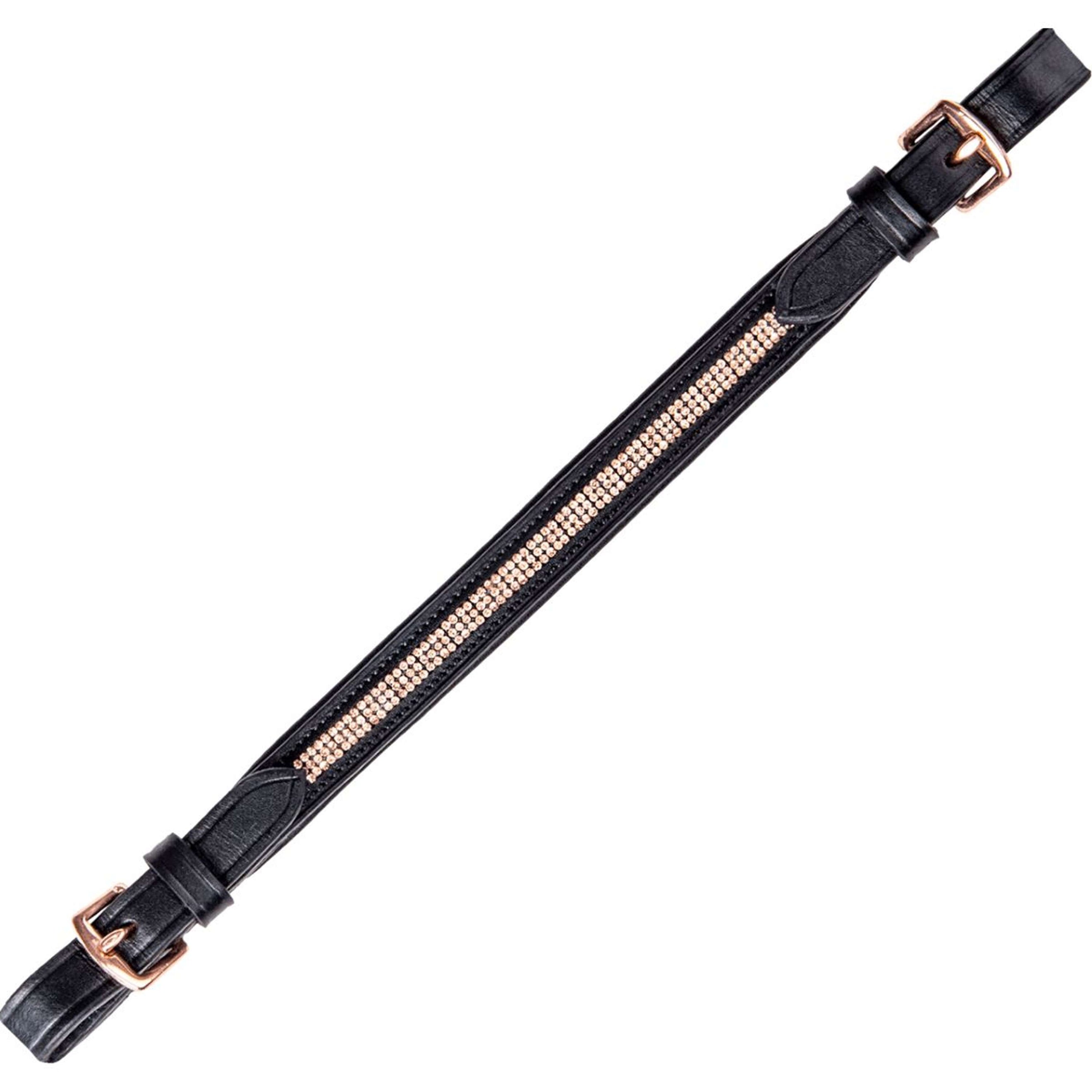 Waldhausen Lanière pour Selle avec Strass Noir/Rosé Waldhausen Lanière pour Selle avec Strass Noir/Rosé