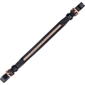 Waldhausen Lanière pour Selle avec Strass Noir/Rosé