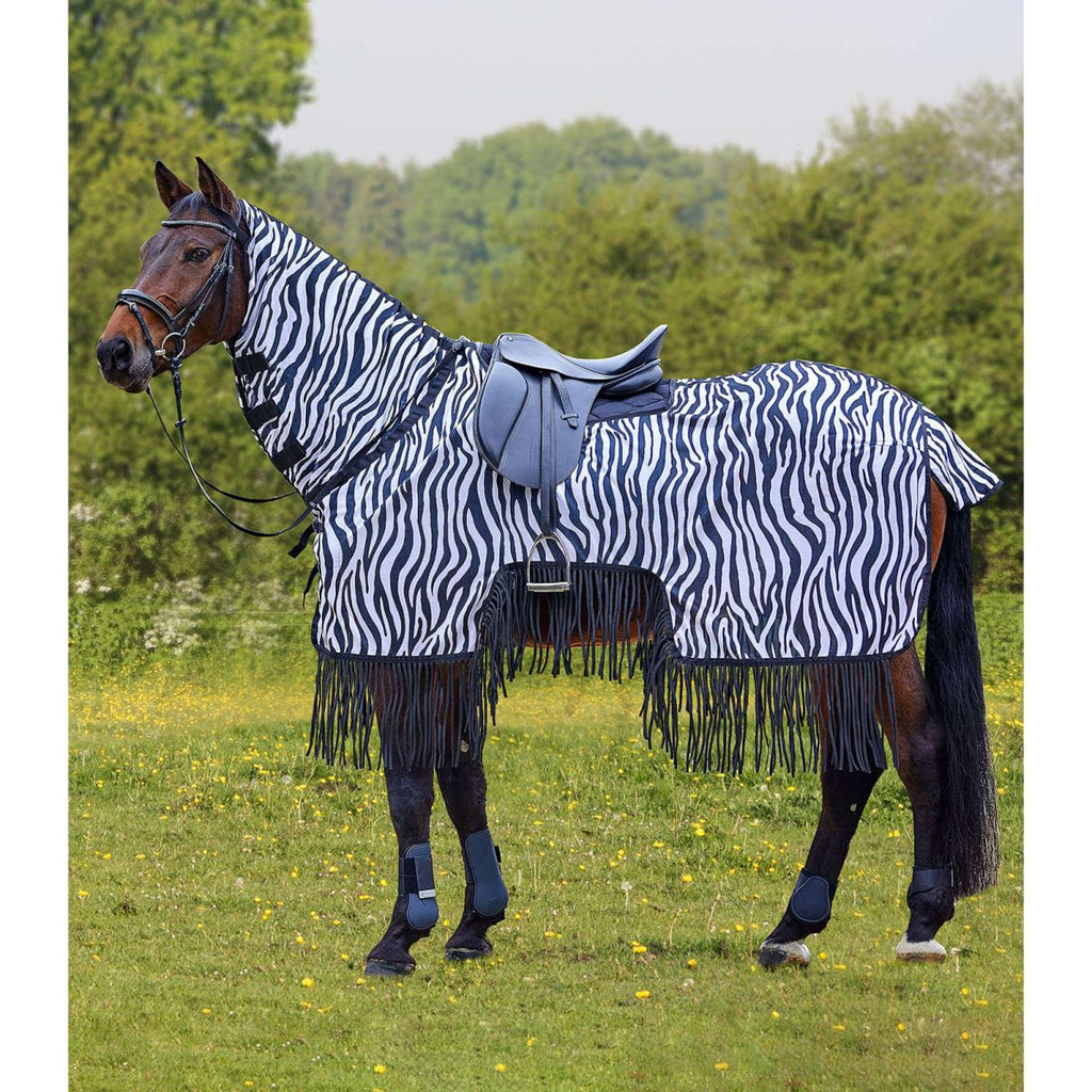 Waldhausen Couvre-reins Anti-Mouches Zebra avec Franges Zebra