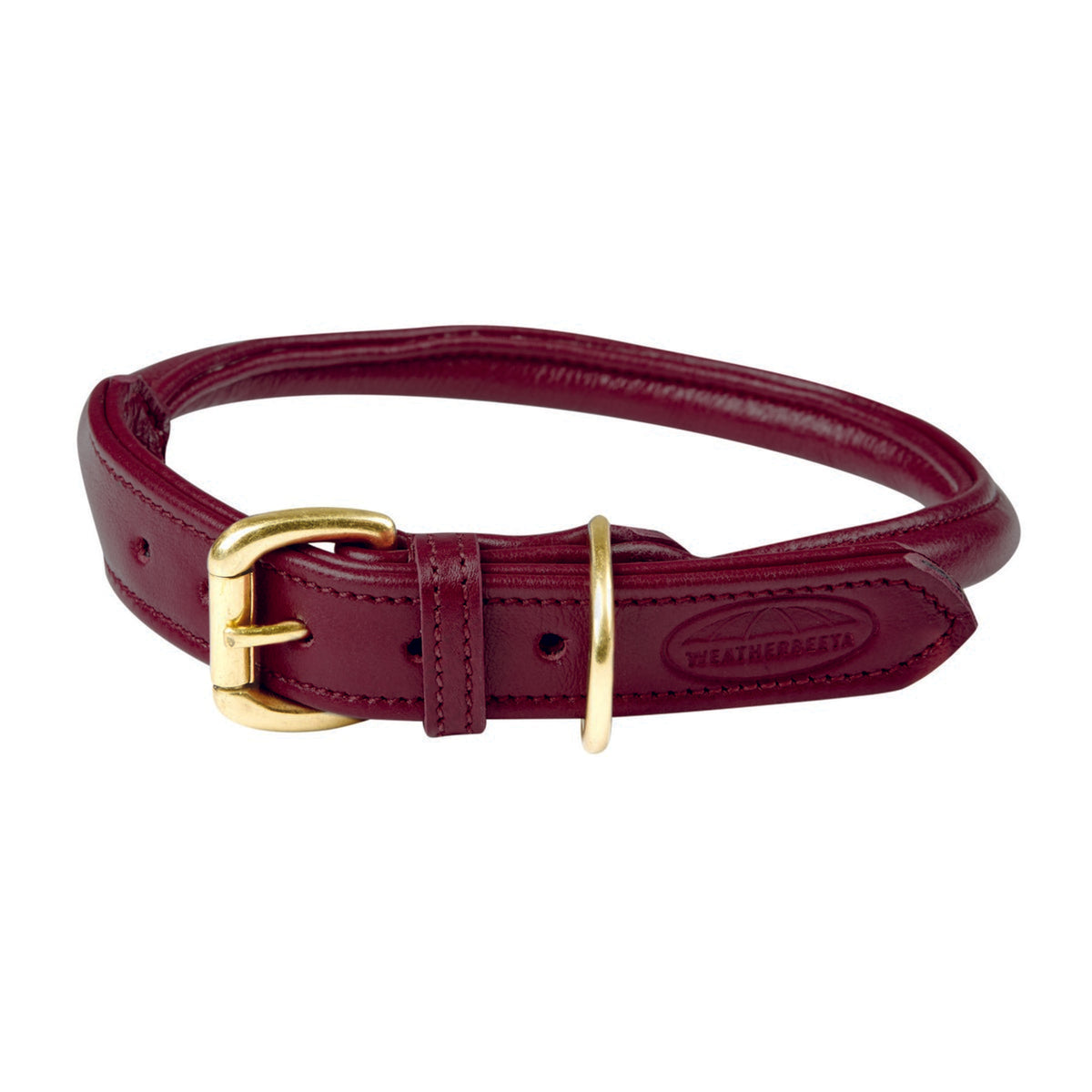 Weatherbeeta Collier pour Chien Rolled Leather Maroon Red