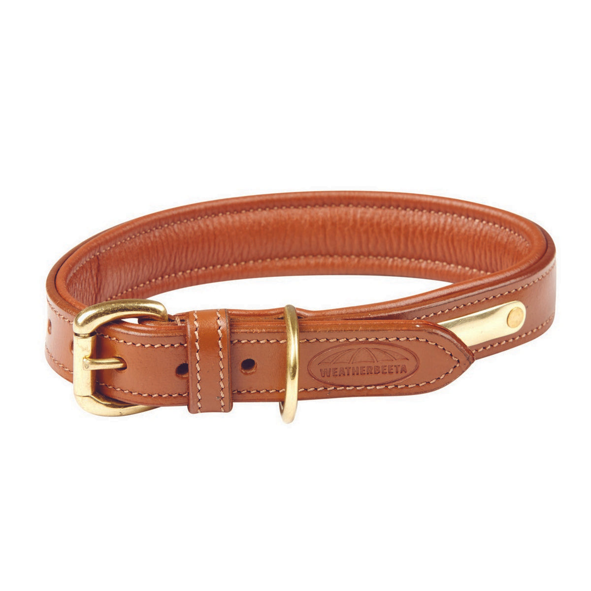 WeatherBeeta Collier pour Chien Padded Leather Tan