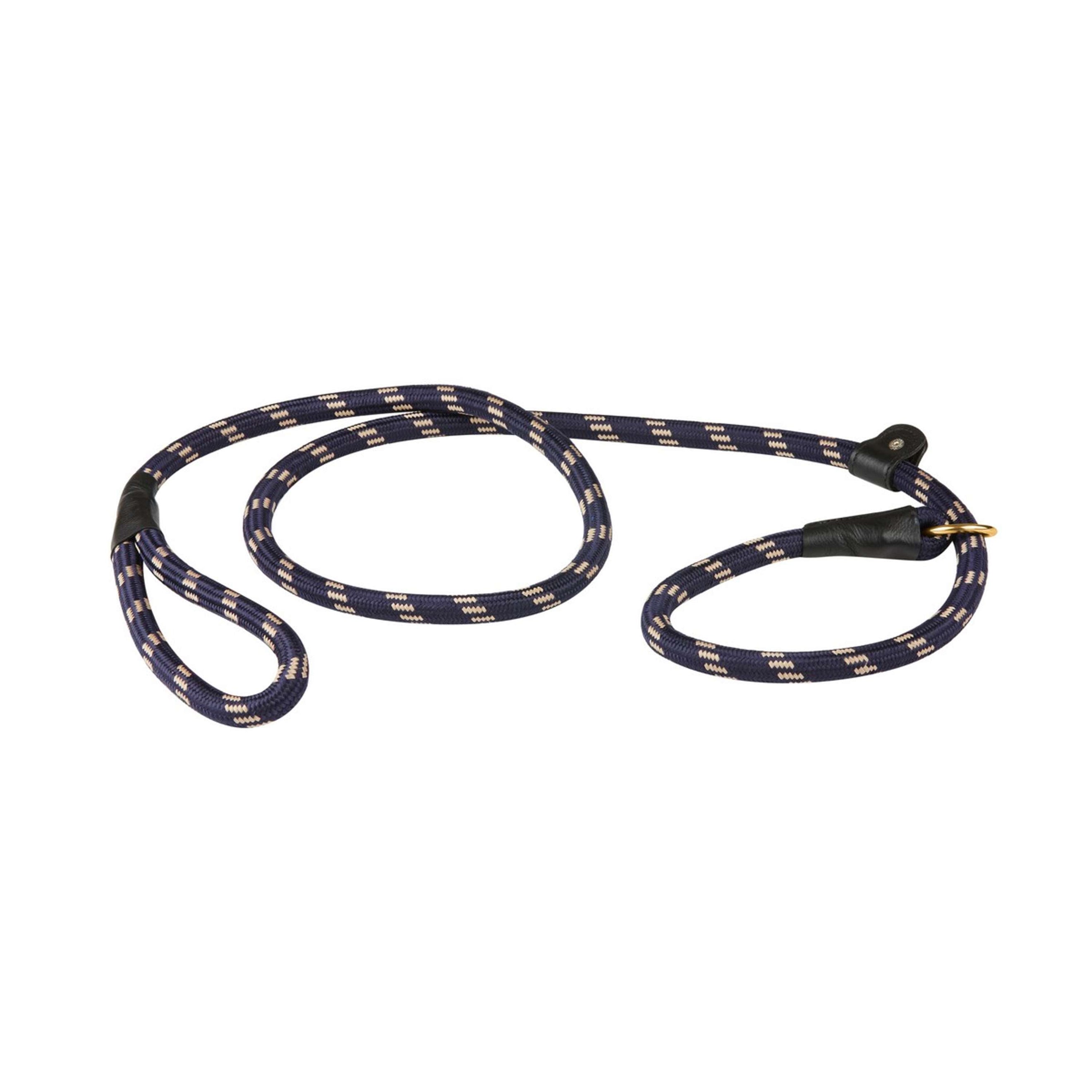 WeatherBeeta Slip Dog Lead Rope Leather Navy/Brown